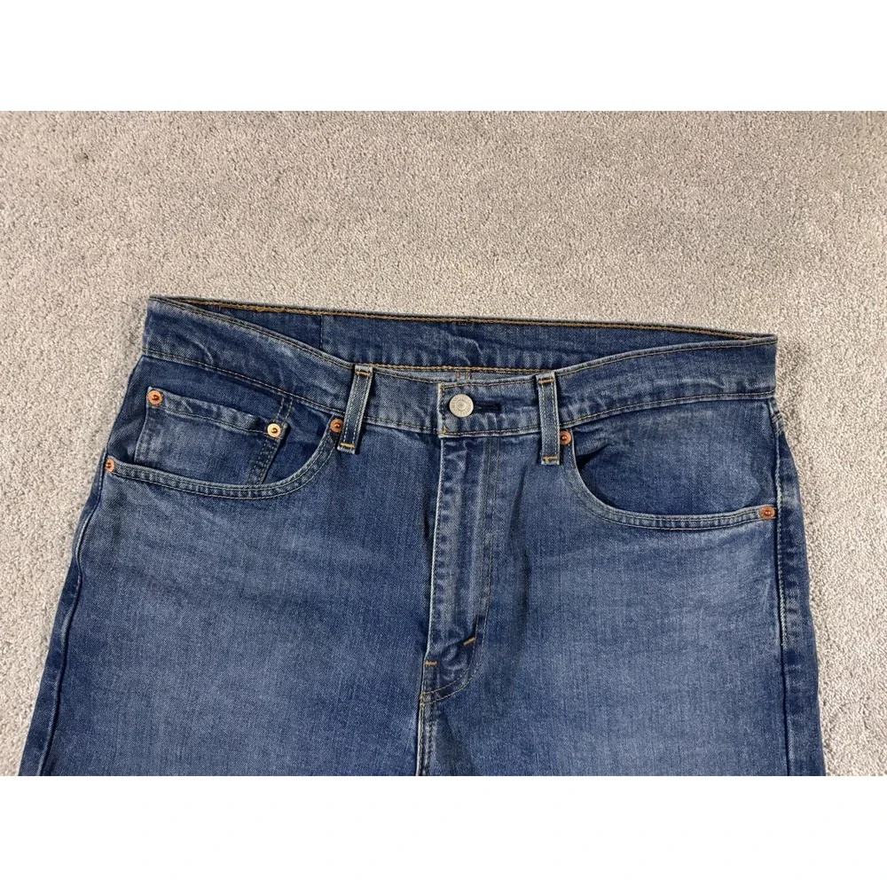 Levis Jeans‎ Men's 34x27*** 505 Dark Wash Straight Leg Stretch Cotton Blend EUC